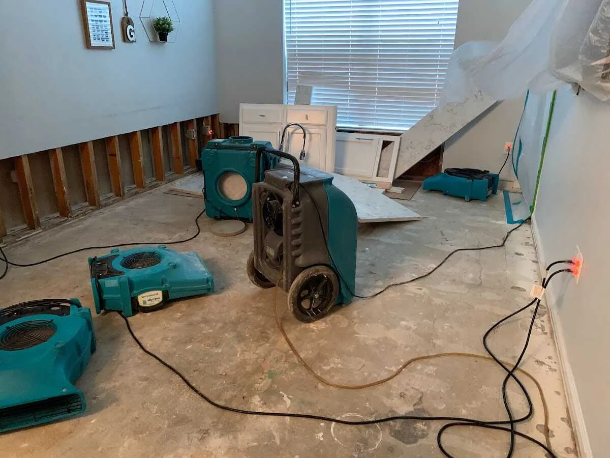 Dehumidifier in flood-cut room for Water Extraction & Removal in Grambling